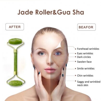 3 įrankių rinkinys veido masažui Jade Rollers 4